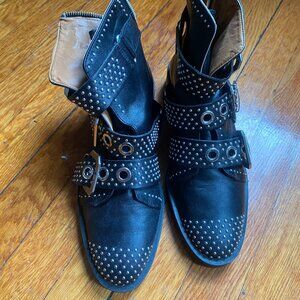 Zara studded leather Moto Boots - size 39